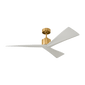 Adler 52 Ceiling Fan in Burnished Brass with Matte White Blades