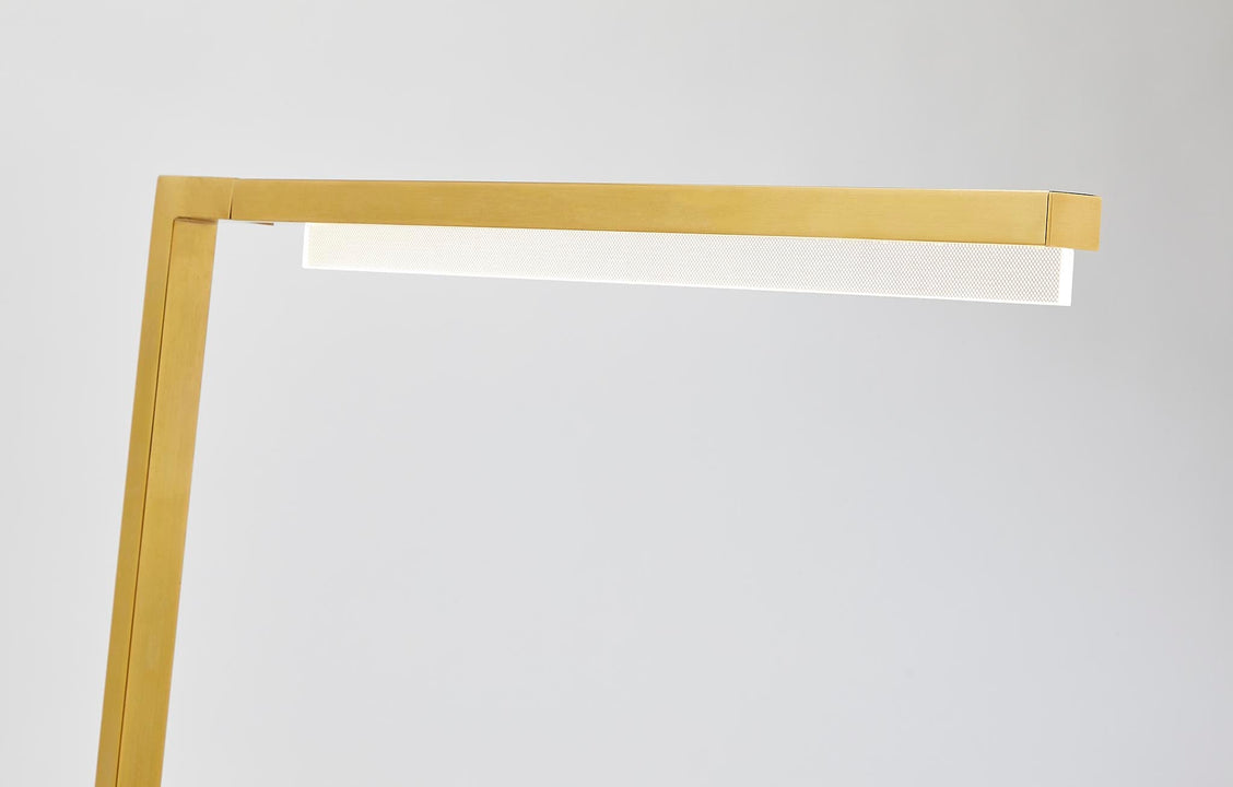 Klee 43" Floor Lamp in Polished Nickel and Marble