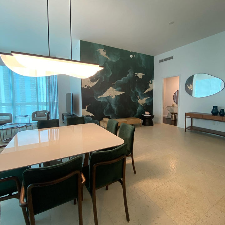 Nyra 60 Linear Suspension, a premium Linear light by Visual Comfort & Co. Close - up image of its design.