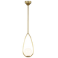 Galassia One Light Pendant in Burnished Brass with White Glass