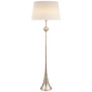 Dover Floor Lamp in Burnished Silver Leaf with Linen Shade