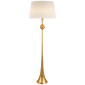 Dover Floor Lamp in Gild with Linen Shade