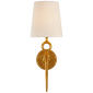 Bristol Single Sconce in Gilded with Linen Shade