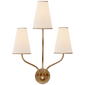 Montreuil Small Wall Sconce in Gild with Linen Shades