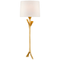 Fliana Tail Sconce in Gild with Linen Shade