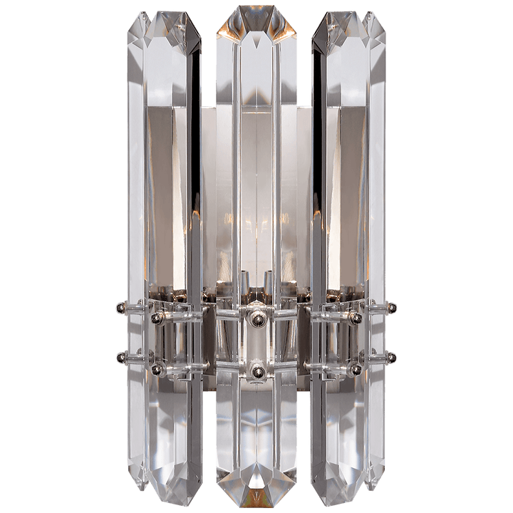 Bonnington Wall Sconce in Polished Nickel with Crystal