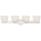 Carola 4-Light Bath Sconce in Polished Nickel with White Strie Glass