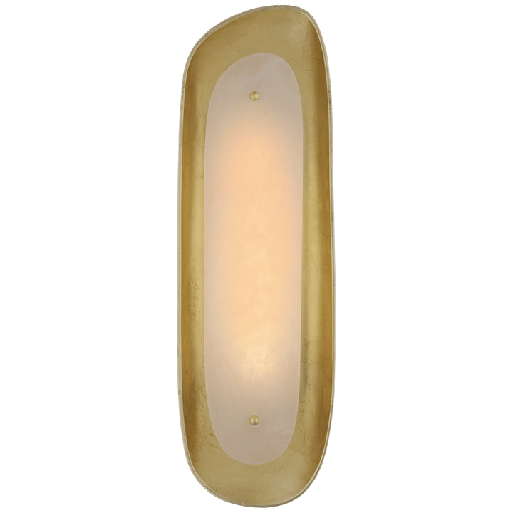 Samos Tall Sculpted Sconce in Gild with Alabaster