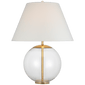 Morton Large Table Lamp in Clear Glass with Linen Shade