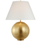 Morton Large Table Lamp in Gild with Linen Shade
