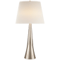 Dover Table Lamp in Burnished Silver Leaf with Linen Shade