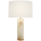 Lineham Table Lamp in Alabaster with Linen Shade