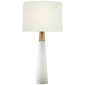 Olsen Table Lamp in Alabaster and Hand-Rubbed Antique Brass with Linen Shade