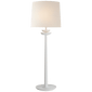 Beaumont Medium Buffet Lamp in White with Linen Shade