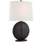 Mariza Medium Table Lamp in Carbon Black with Linen Shade