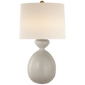 Gannet Table Lamp in Bone Craquelure with Linen Shade