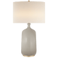 Culloden Table Lamp in Bone Craquelure with Linen Shade