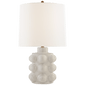 Vedra Medium Table Lamp in Bone Craquelure with Linen Shade