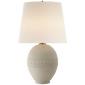 Toulon Table Lamp in Volcanic Ivory with Linen Shade
