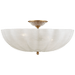 Rosehill Large Semi-Flush Mount in Hand-Rubbed Antique Brass with White Strie Glass