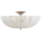 Rosehill Large Semi-Flush Mount in Polished Nickel with White Strie Glass
