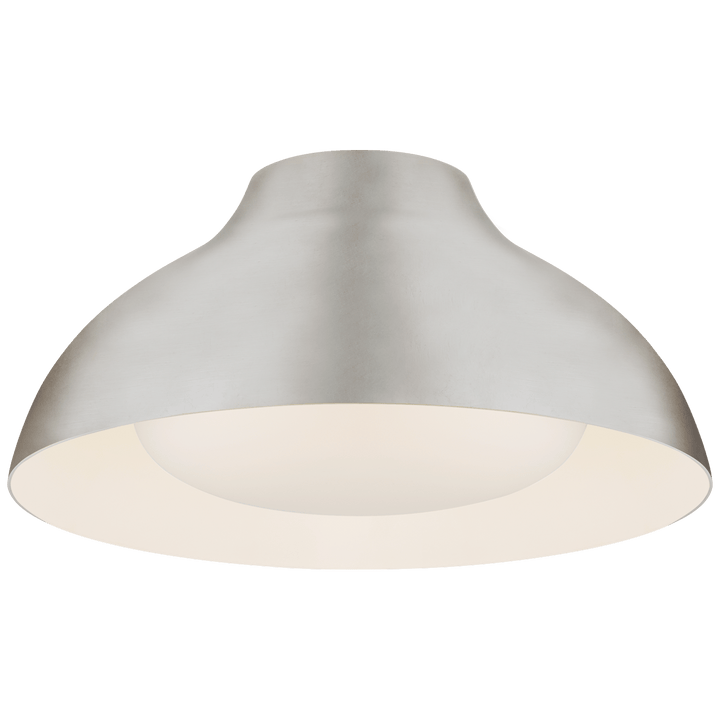 Agnes 15" Flush Mount in Burnished Silver Leaf with Soft White Glass