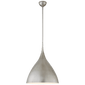 Agnes Medium Pendant in Burnished Silver Leaf with White Interior