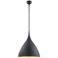 Agnes Medium Pendant in Matte Black with Gild Interior