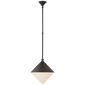 Sarnen Small Pendant in Matte Black with White Glass