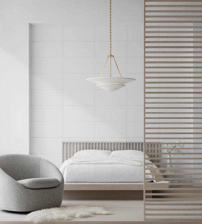 Mollino Large Tiered Chandelier, a premium Chandelier light by Visual Comfort. Close - up image of its design.