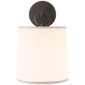 French Cuff Sconce in Bronze with Silk Shade