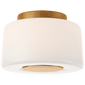 Acme Small Flush Mount in Soft Brass with White Glass