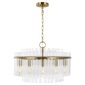 Beckett Medium Chandelier in Burnished Brass with Clear Glass
