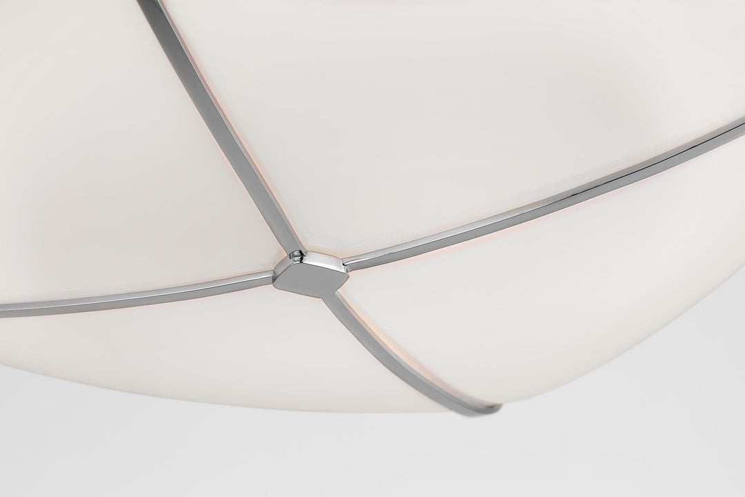 Fondant 14" Flush Mount in Polished Nickel with White Glass