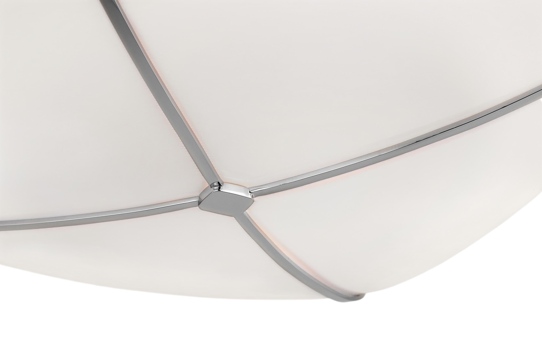 Fondant 14" Flush Mount in Polished Nickel with White Glass