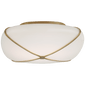 Fondant 14" Flush Mount in Soft Brass with White Glass