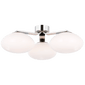 Marisol XL Triple Flush Mount in Polished Nickel with White Glass