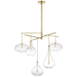 Lomme XL Chandelier in Soft Brass with Clear Glass