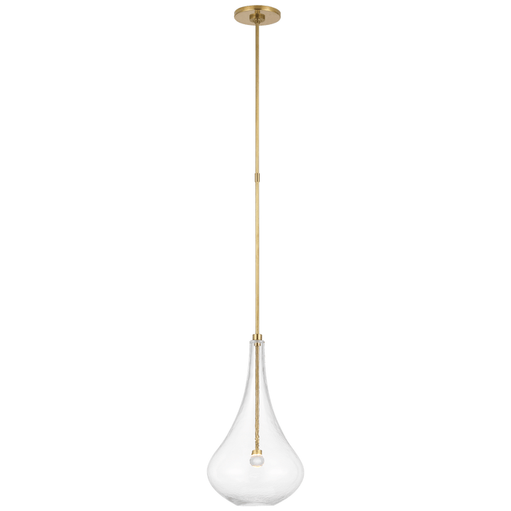 Lomme Small Pendant in Soft Brass with Clear Glass