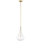 Lomme Small Pendant in Soft Brass with Clear Glass
