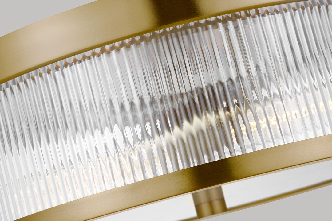 Geneva Flush Mount in Burnished Brass with White Glass