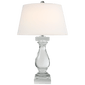 Balustrade Table Lamp in Crystal with Linen Shade