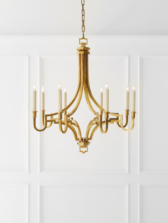 Mykonos Medium Chandelier, a premium Chandelier light by Visual Comfort. Close - up image of its design.