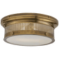 Alderly Small Flush Mount in Antique Brass with White Glass