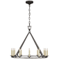 Darlana Medium Single Ring Chandelier in Aged Iron