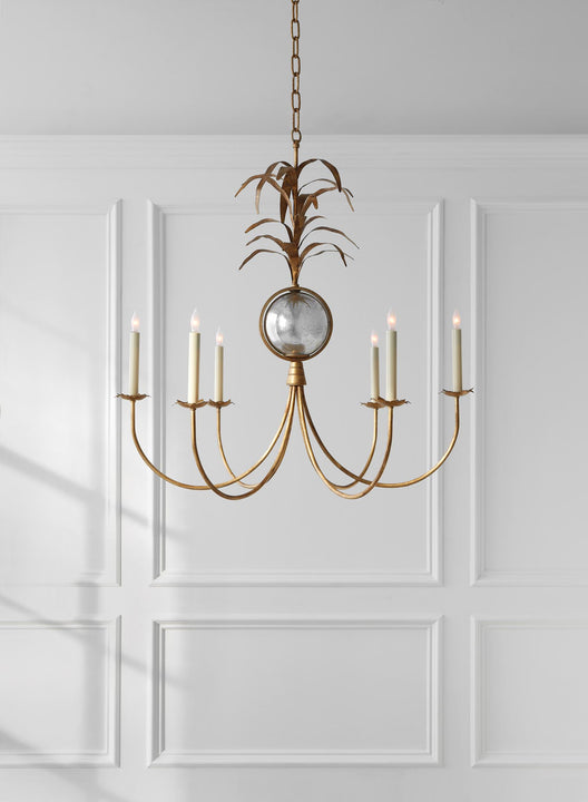 Gramercy Medium Chandelier, a premium Chandelier light by Visual Comfort. Close - up image of its design.