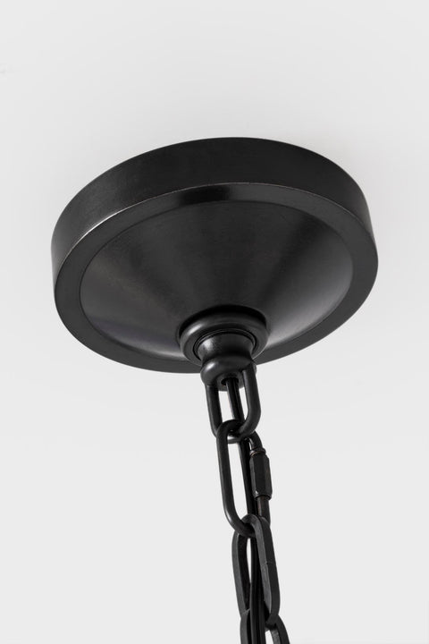 Darlana Medium Wrapped Ring Chandelier in Aged Iron and Natural Rattan