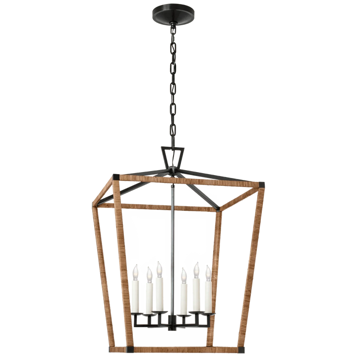 Darlana Large Wrapped Lantern, a premium Lantern light by Visual Comfort. Close - up image of its design.