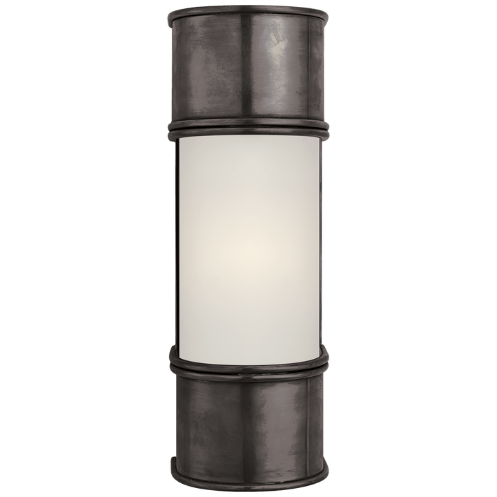 Oxford 12" Bath Sconce in Bronze with Frosted Glass