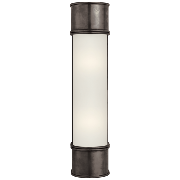Oxford 18" Bath Sconce in Bronze with Frosted Glass
